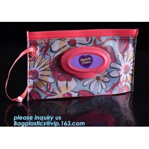 China Wet Wipe Pouch, Travel Wipes Case Reusable Refillable Wet Wipe Bag , Recyclable Eva baby tissue gusset wet wipes pouch b on sale