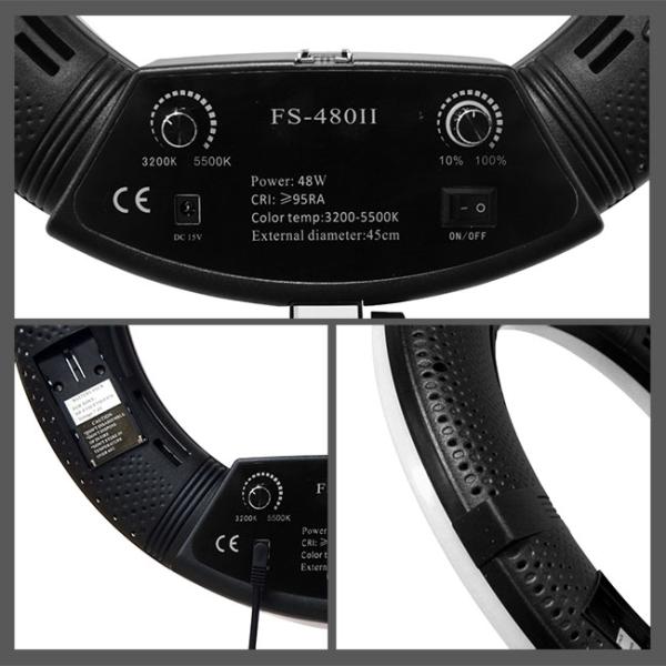 Factory Direct 18 inch LED Photo Video Ring Light 480pcs SMD Leds ring lamp for Makeup Photography