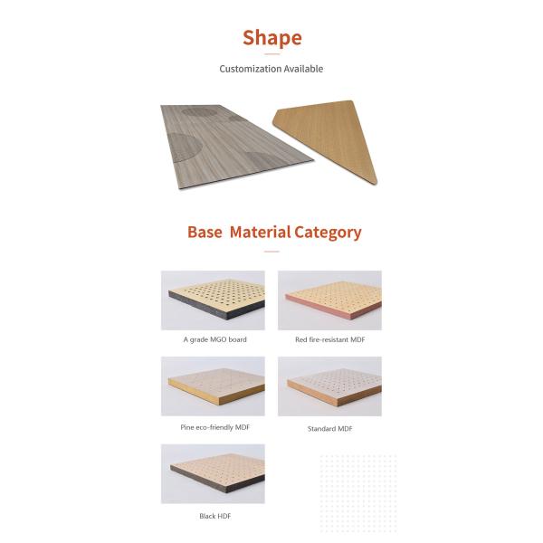 High NRC Natural Veneer Perforated Acoustic Wood Panels For Commercial Office