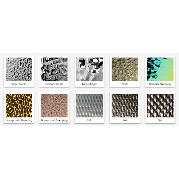 Water Ripple Stamped PVD Stainless Steel Sheet Metal Cladding Decoration Material Anti Scar Wall Sheet