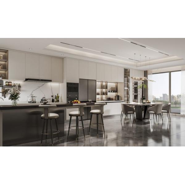 Fadior Complete Residential Stainless Steel Kitchen Cabinets With Beige Finish