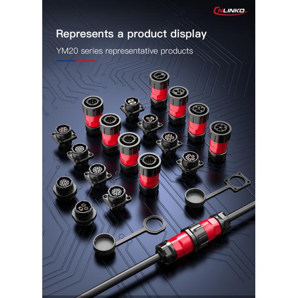 CNLINKO Waterproof 4 Pin Welding Male and Female Cable Connector 4Pin Panel Mount Round Plug Connector