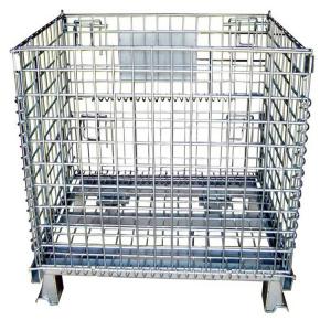 China Galvanized 700kg Stackable Mesh Pallet Cages For Warehouse wholesale