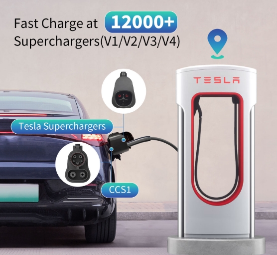 NACS Supercharger To CCS1 EV DC Adapter 400A 500V-1000V