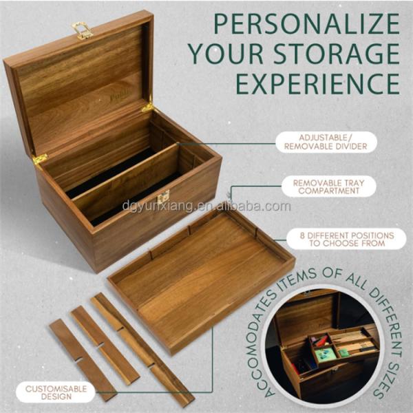 12 Inch Stash Box Recyclable Wooden Keepsake Box Gift Tray Storage Box