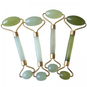 China A Grade Natural Green Gemstone Jade Facial Roller on sale