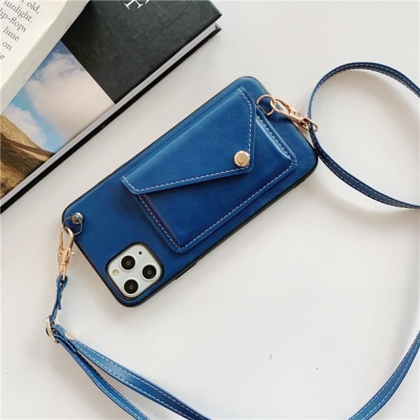 Neck Strap Phone Case , Leather Mobile Cover Adjustable Length Goes With A Card Holder