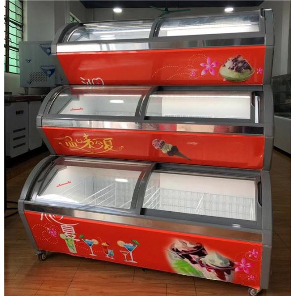 -22 Degree Ice Cream Display Freezer With 3 Cabinet Low Noise