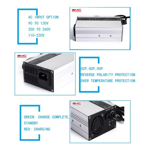 12V 6A Aluminium Alloy with Fan lithium battery charger for E-bike CE