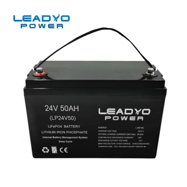 Smart LiFePO4 Floor Cleaning Machine Battery 24V 50Ah Light Weight