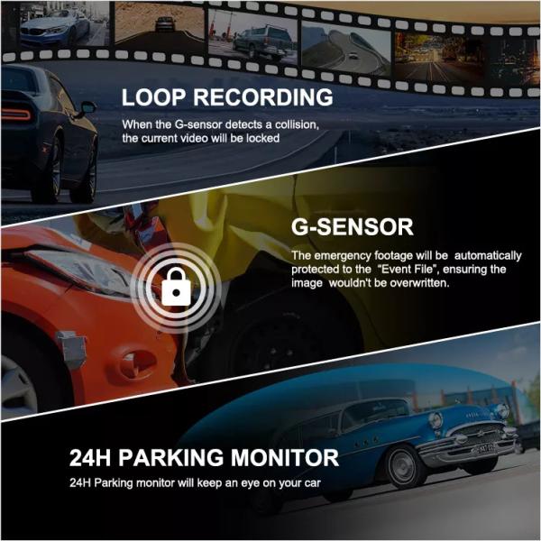2 Inch Hidden HD 4K GPS Dash Cam Front And Rear Car Blackbox