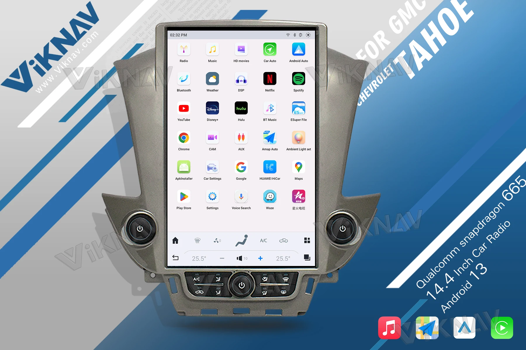 VIKNAV for Chevrolet Suburban Tahoe GMC Yukon 2014-2020 Car Audio Stereo Upgrade ODM