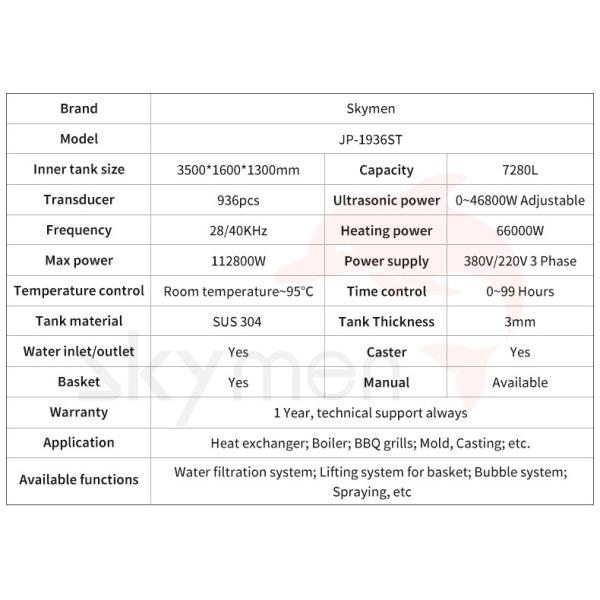 3mm Thickness 8500L Ultrasonic Cleaning Machine SUS304 For Plate