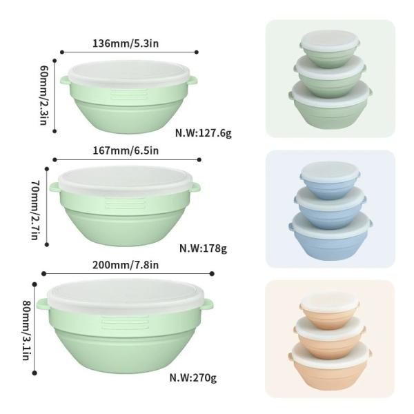 Upgraded Silicone Sourdough Bread Proofing Basket With Handles - Reinforced Rim Support, 9 Inch Round Foldable Bowls For Sourdough Bread Baking, Oven