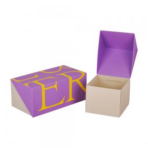 China Purple Beige Cardboard Cake Box , Paper Cake Containers With Hot Stamping Logo wholesale