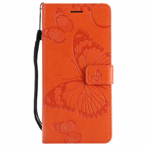 Samsung S9 Plus Embossing 3D Butterfly Leather Bracket Stand Wallet Case with wristlet strap