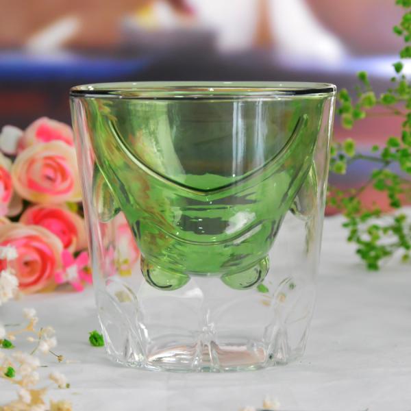 Green Borosilicate Double Layer Colored Drinking Glasses