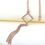 Long tassel Necklace with Stainless Steel Materials,High End Fashion Jewelry