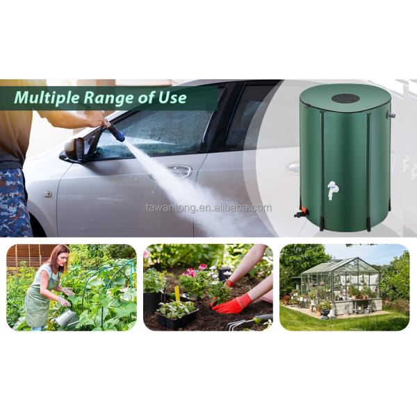 Garden Collapsible Water Tank 100 Gallon Capacity Eco-friendly and Rain Barrel Spigot