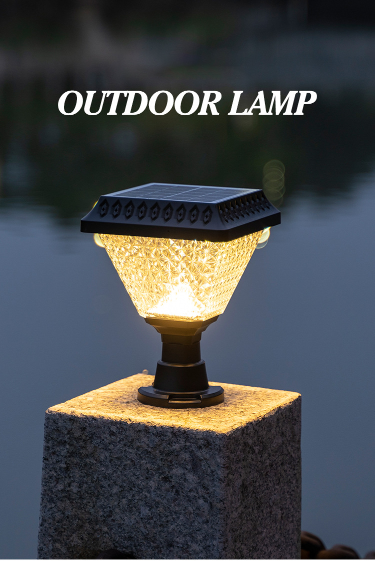 High Brightness Solar Pillar Lights For Garden Porch Landscape Decor