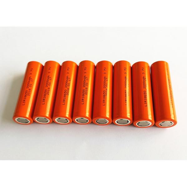 High Safety Cylinder 18650 Li Ion Battery 3.7 Volts 2000mah MSDS UN38.3 Certificated
