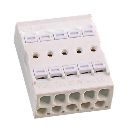 White 10PIN LED Light Connector 450V 24A Plastic Insert