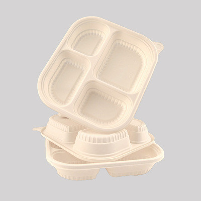 242*214*48mm 1.2L 4 Compartment Meal Tray Waterproof