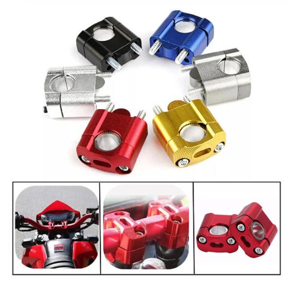 Suzuki Honda Yamaha Motorcycle Modified Parts Handlebar Riser Kit 7 / 8" 1 / 8" Universal Bar Clamps