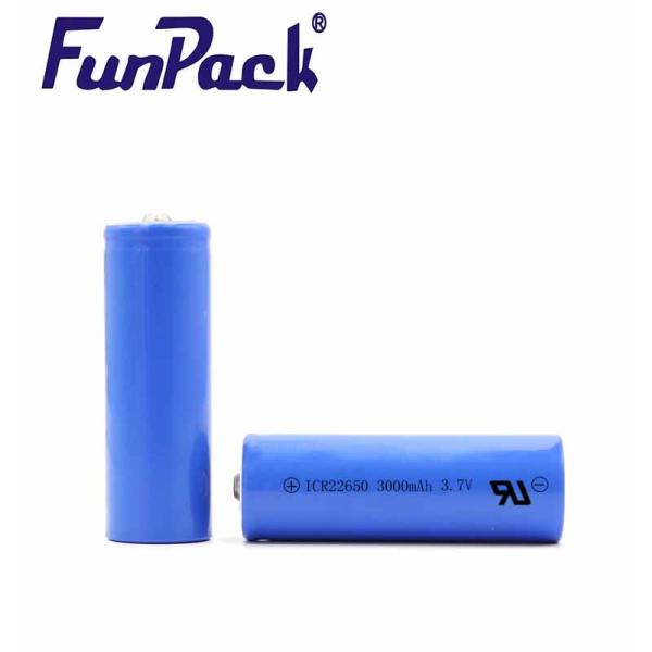 22650C Flash Light Lithium Ion Battery Cells 3000mAh 3.7V CE UN38.3 ROHS Certificate