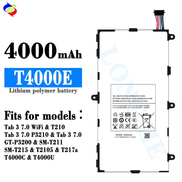 Tablet Replacement Li-ion Battery T4000E for Samsung Galaxy Tablet 3 7.0' 210 T211 T215 P3200 4000mAh 3.7V