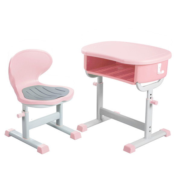 1.2mm Thick Adjustable Height Student Desk And Chair With Cushions