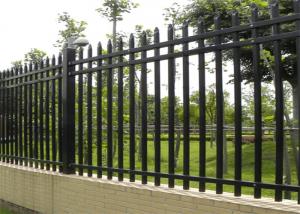 China Airport 6x8ft Metal Palisade Fencing Powder Wrought Iron Security Flat Top wholesale