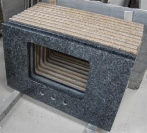 China Blue Pearl Solid Granite Worktops Apartment / Hotel Renovation Suit wholesale