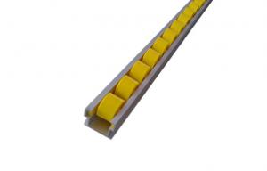 China 40MM Yellow First In First Out Flow Roller Curtain Track With 4000mm Per Bar on sale