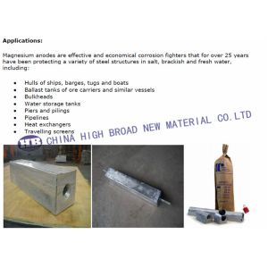 Low Potential high potential Magnesium anode with fillings AZ63