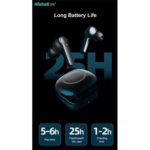 ENC Blutooth TWS Wireless Stereo Earbuds Hall Switch Touch Black H003