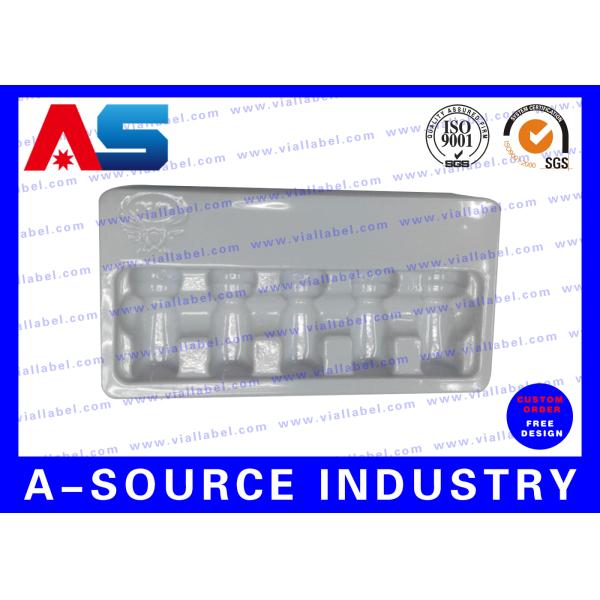 White / Blue / transparent Plastic Blister Packaging For Glass Vials Packing With Embossing Logo
