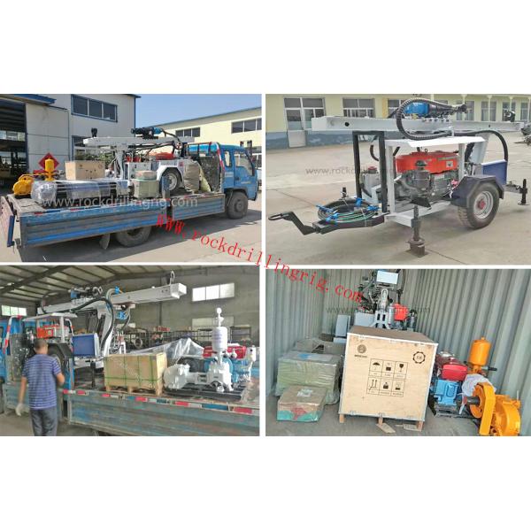 DEUTZ Engine Trailer Rotary Portable Water Drilling Rig