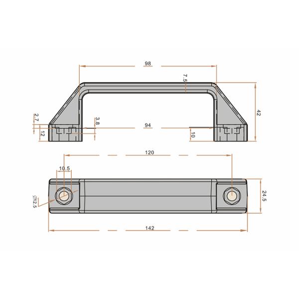 Die Casting Plastic PA66 Door Pull Handles OEM With Elegant Appearance