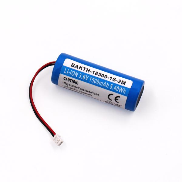 Factory Price High Capacity BAKTH-18500-1S-2M 3.6V 1500mAh Lithium Ion Rechargeable Battery Pack