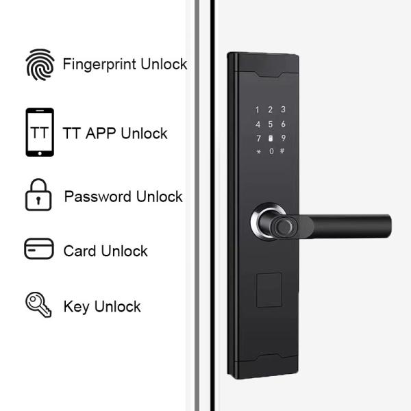 Security Biometric Smart Fingerprint Door Lock Aluminum Alloy For Front Door