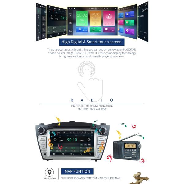 Android 8.0 Hyundai Car DVD Player With Muti Language SD FM MP4 USB AUX