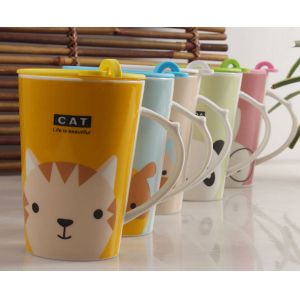 China ceramic coffee mug with PP lid on sale