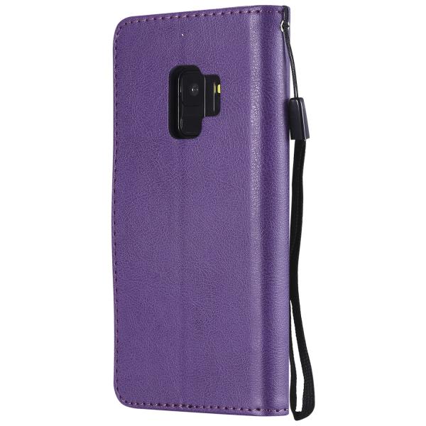Samsung S9 Pure Color Leather Wallet Protective Case with Card Slots