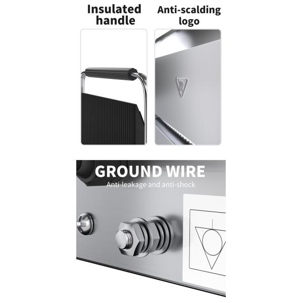 Commercial Panini Press Grill Maker with PTFE Non-Stick Coating NO App-Controlled