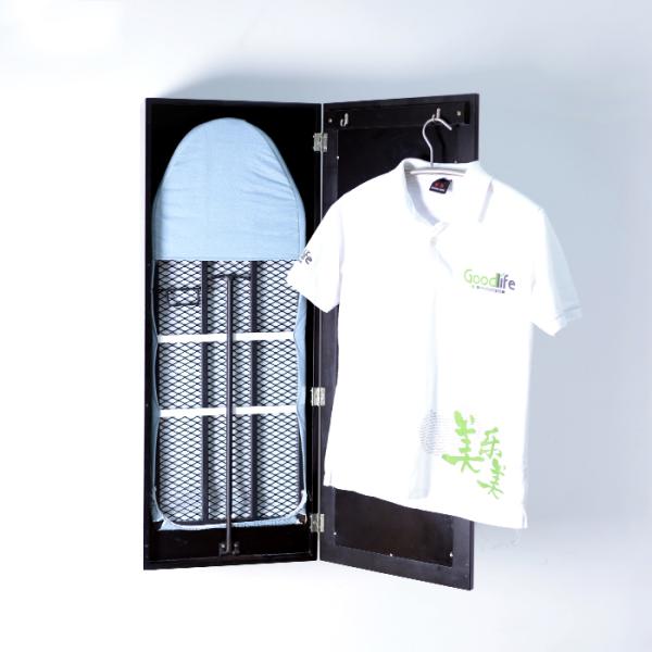 Black E1 MDF Solid Wood European Style Ironing Board Wall Unit
