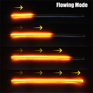 Flowing Bar Silicone Drl Daytime Running Lights 45CM 17.7" White Amber Flexible