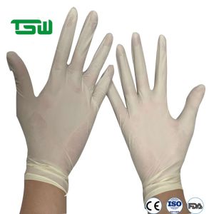 China 100% latex 230mm Disposable Examination Gloves For Clinics on sale