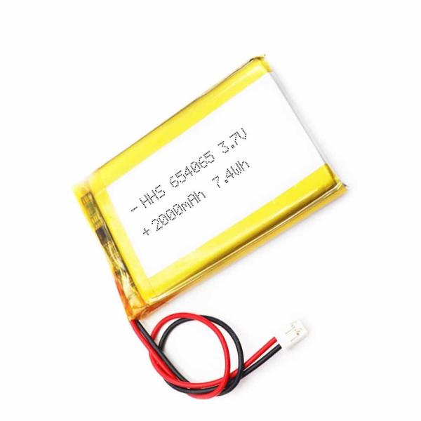UN38.3 CC CV PL654065 3.7V 2000mAh Lithium Ion Battery Pack