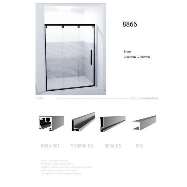 Stainless Steel Shower Glass Profile SUS304 Glass Shower Door Hardware